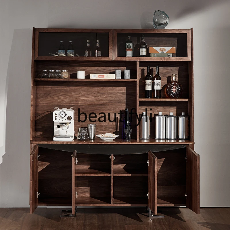 North American black walnut all-solid wood dining side cabinet, simple modern home, tea cabinet against the wall
North American black walnut all-solid wood dining side cabinet, simple modern home, tea cabinet against the wall