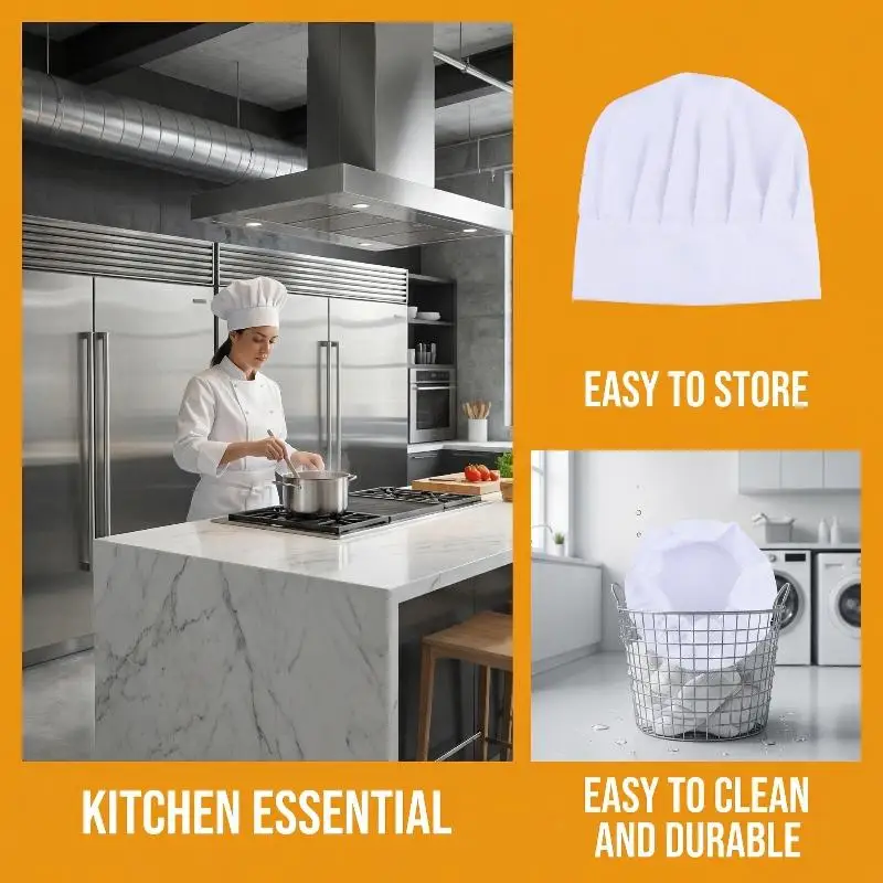 1/2/3Pcs Adult Chef Hat Pack Adjustable Elastic Baker Cap For Kitchen Cooking For Catering Schools Colleges Restaurants
1/2/3Pcs Adult Chef Hat Pack Adjustable Elastic Baker Cap For Kitchen Cooking For Catering Schools Colleges Restaurants