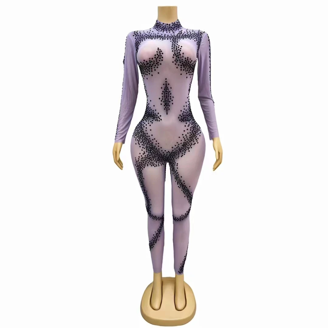 Sparkly Crystal Mesh Tight Jumpsuit Sexy Transparent Women Dance Leotard Performance Costume Singer Dancer Bar Show Stage Wear
Sparkly Crystal Mesh Tight Jumpsuit Sexy Transparent Women Dance Leotard Performance Costume Singer Dancer Bar Show Stage Wear