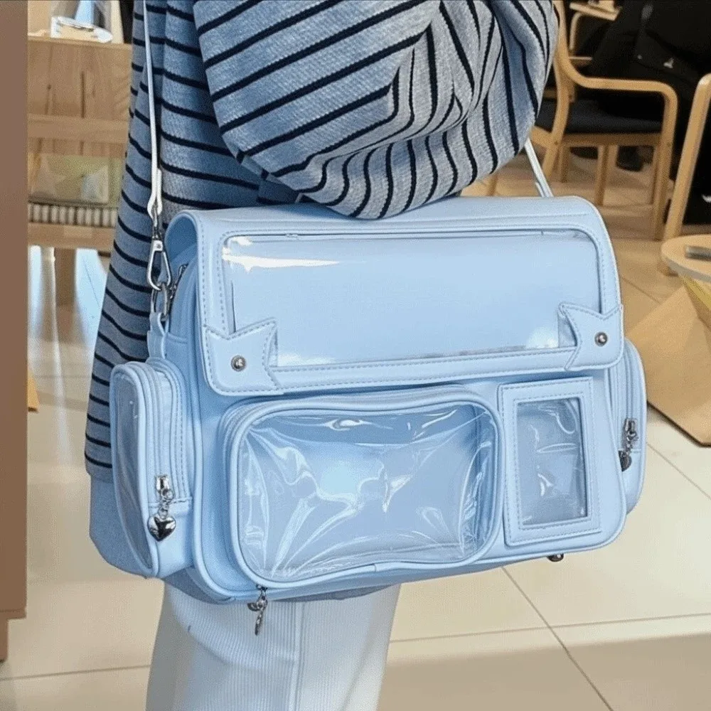 Transparent Convertible Ita Backpack PU Leather PVC Kawaii Uniform Bag Ita Solid Color Japanese Style Clear Window Plushie Bag
Transparent Convertible Ita Backpack PU Leather PVC Kawaii Uniform Bag Ita Solid Color Japanese Style Clear Window Plushie Bag