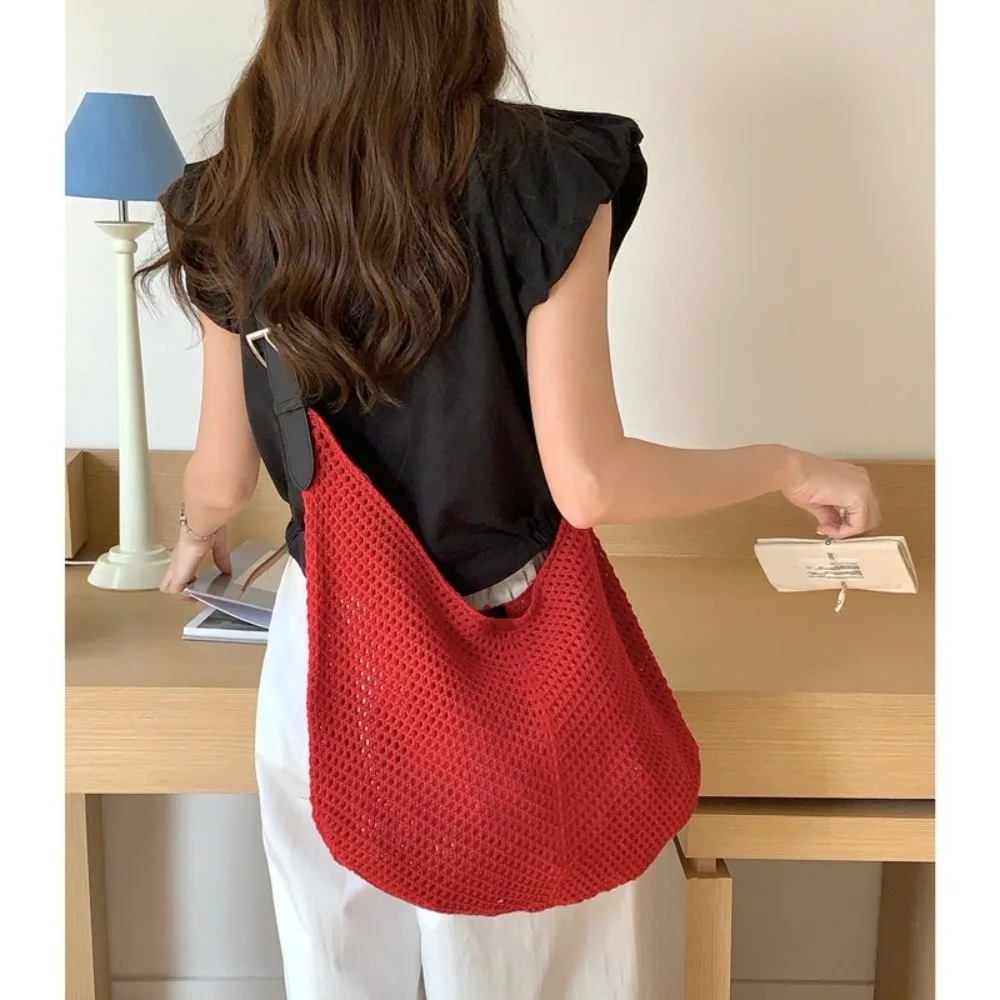 Knitted Bucket Bag High-Capacity Adjustable Strap Handbag Bohemian Weave Design Lightweight Shoulder Bag
Knitted Bucket Bag High-Capacity Adjustable Strap Handbag Bohemian Weave Design Lightweight Shoulder Bag