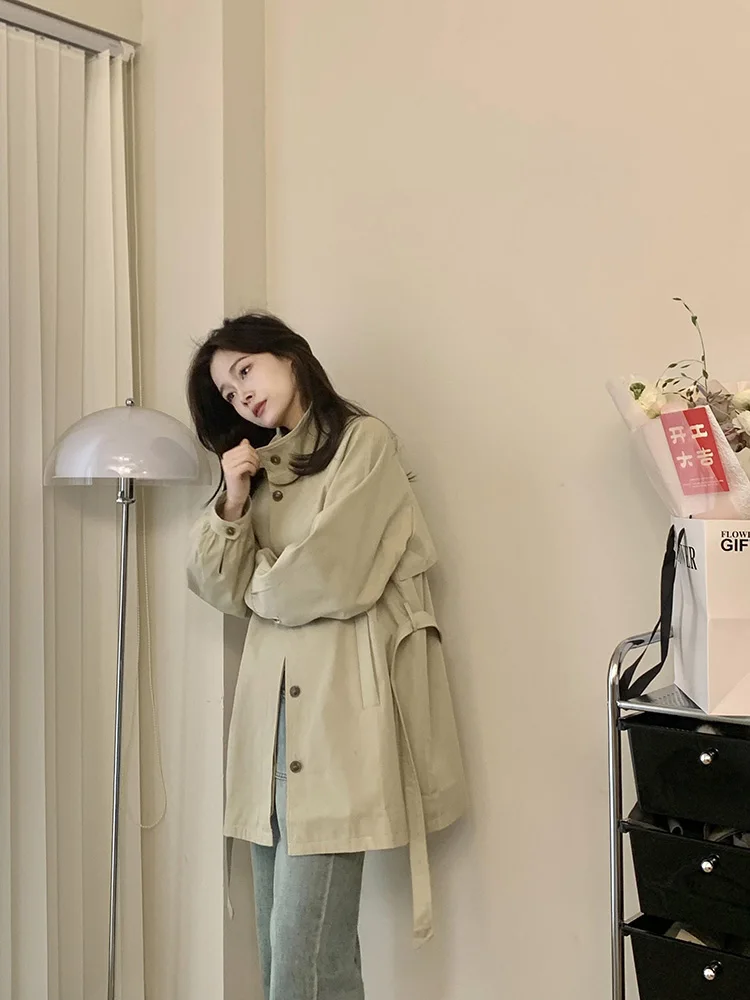 Brown Trench Women'S Fashionable Raincoat Single-Button Fleece-Lined Cozy Ulzzang Females Tender Asymmetrical Grommet Frilled
Brown Trench Women'S Fashionable Raincoat Single-Button Fleece-Lined Cozy Ulzzang Females Tender Asymmetrical Grommet Frilled