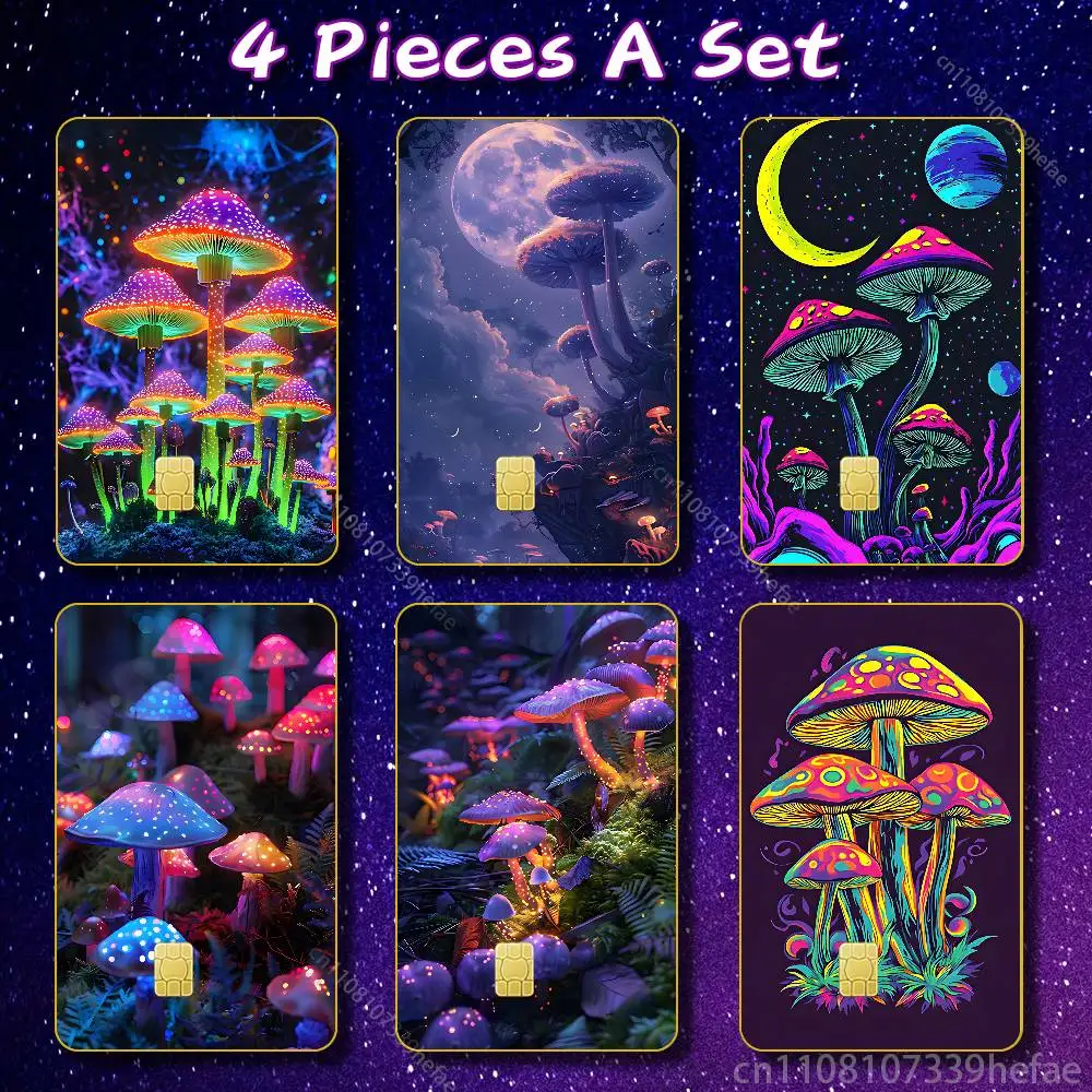 Purple Art Trippy Mushroom Bank Credit Cards Bus Pass Stickers Cool Decoration Waterproof 4PCS Card Protective Film
Purple Art Trippy Mushroom Bank Credit Cards Bus Pass Stickers Cool Decoration Waterproof 4PCS Card Protective Film