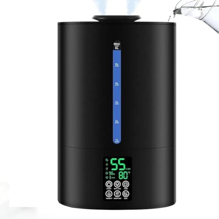 Coolfiqu 6L Humidifiers for Bedroom Large Room Home,Cool and Warm Humidifier for Baby and Plants Hot Mist Top Fill Desk Humidifi
Coolfiqu 6L Humidifiers for Bedroom Large Room Home,Cool and Warm Humidifier for Baby and Plants Hot Mist Top Fill Desk Humidifi