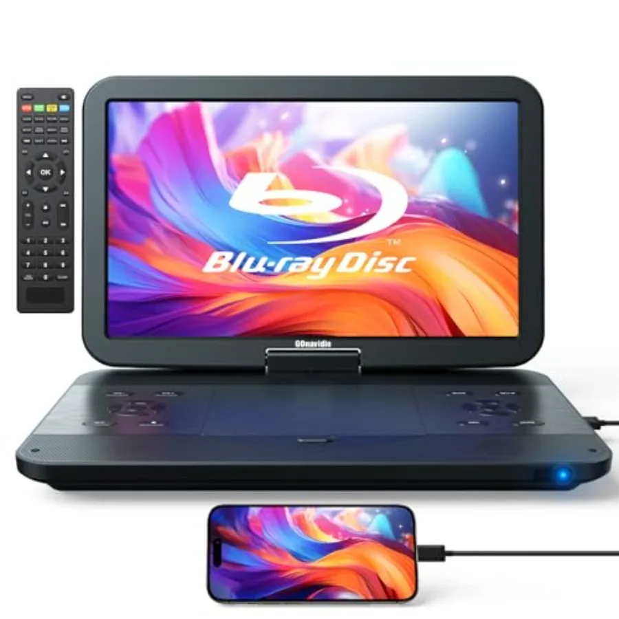 Портативный Blu-Ray/DVD-плеер 17.6 дюймов с большим экраном 15.4 дюймов, HDMI вход/выход, синхронизация экрана, аккумулятор 4000 мАч, воспроизведение видео 1080P MP4 MKV
Портативный Blu-Ray/DVD-плеер 17.6 дюймов с большим экраном 15.4 дюймов, HDMI вход/выход, синхронизация экрана, аккумулятор 4000 мАч, воспроизведение видео 1080P MP4 MKV