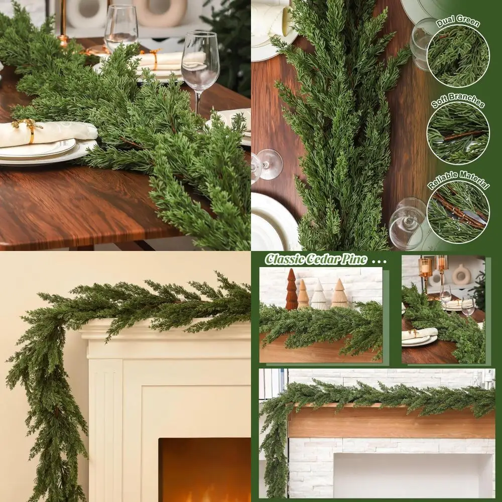 Artificial Cedar Garland with Realistic Pine Needles - 9 Feet Long for Seasonal Holiday Decorations
Artificial Cedar Garland with Realistic Pine Needles - 9 Feet Long for Seasonal Holiday Decorations