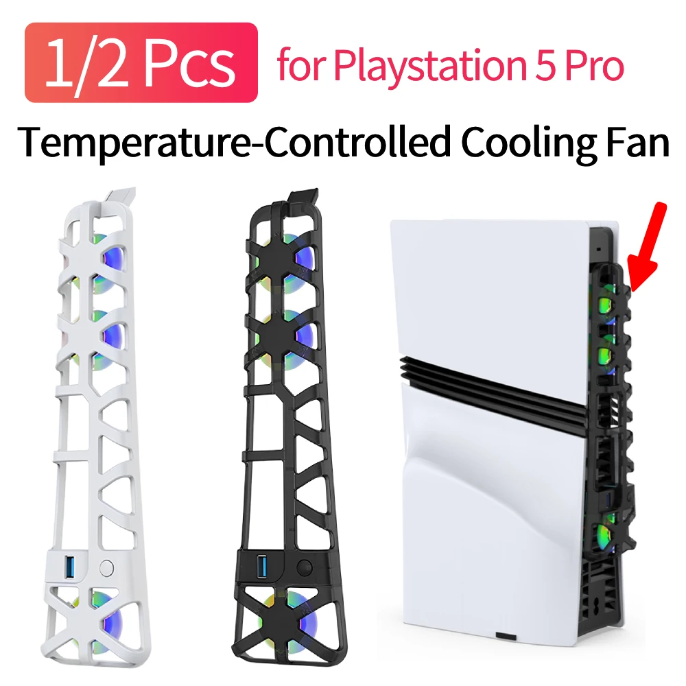 For PS 5 Pro Temperature-Controlled Cooling Fan Vertical Radiator W/ RGB Light USB3.0 for Playstation 5 Pro Disc&Digital Edition
For PS 5 Pro Temperature-Controlled Cooling Fan Vertical Radiator W/ RGB Light USB3.0 for Playstation 5 Pro Disc&Digital Edition