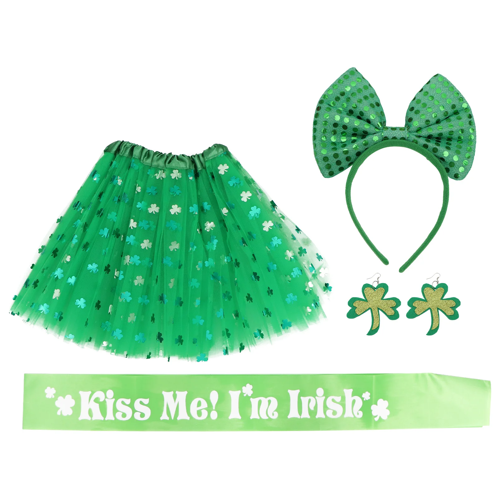 Clover Earrings Festival Headdress Celebration Prop Saint Patrick's Day Set Shoulder Strap Mesh
Clover Earrings Festival Headdress Celebration Prop Saint Patrick's Day Set Shoulder Strap Mesh