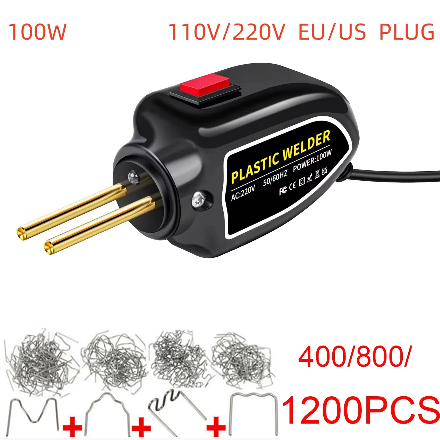 100W Portable Plastic Welder 110V/220V New Hot Air Gun Hot Stapler Plastic Welder Soldering Iron Nail Bumper Repair Car Tool Kit
100W Portable Plastic Welder 110V/220V New Hot Air Gun Hot Stapler Plastic Welder Soldering Iron Nail Bumper Repair Car Tool Kit