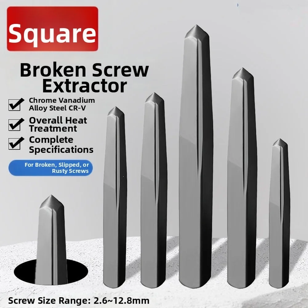 6pcs High Strength Square Groove Broken Screw Extractor Set Damaged Screw Extractor Drill Bit Broken Bolt Extractor Remover Tool
6pcs High Strength Square Groove Broken Screw Extractor Set Damaged Screw Extractor Drill Bit Broken Bolt Extractor Remover Tool