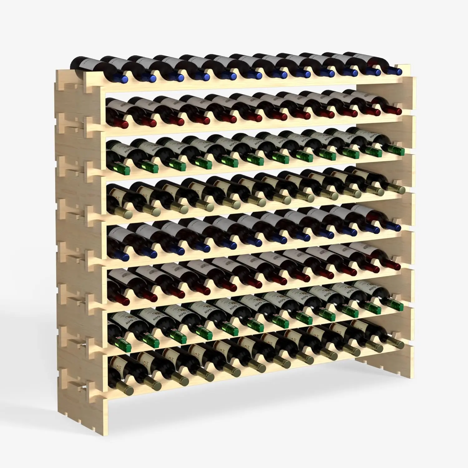 8-Tier Wooden Stackable Wine Rack, Holds 96 Bottles, Space-Saving Countertop Display Shelf for Home Bar
8-Tier Wooden Stackable Wine Rack, Holds 96 Bottles, Space-Saving Countertop Display Shelf for Home Bar