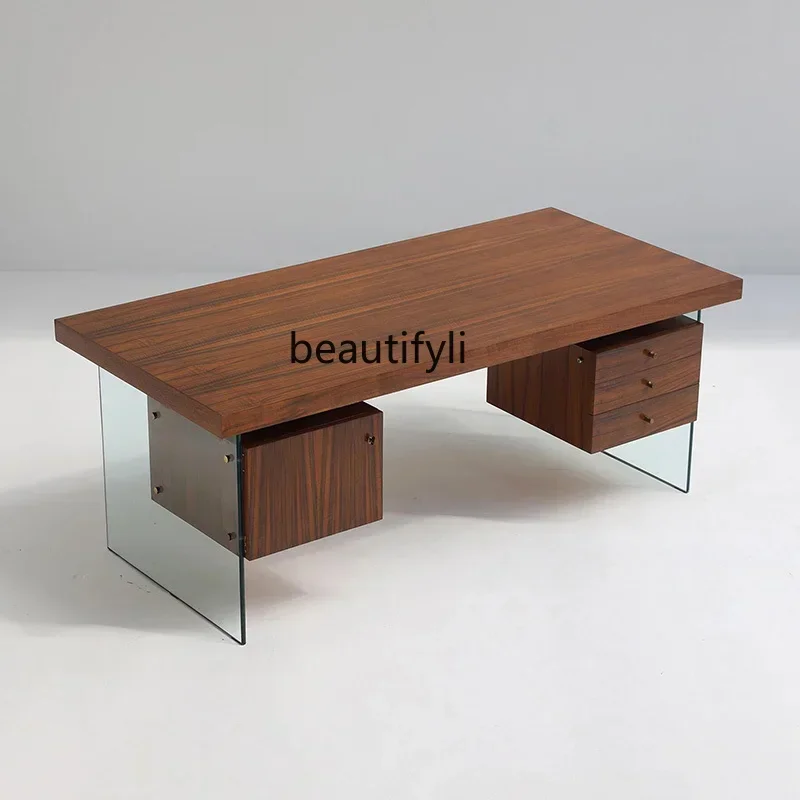 YH Medieval style desk glass retro designer walnut color desk wabi sabi wind minimalist modern minimalist
YH Medieval style desk glass retro designer walnut color desk wabi sabi wind minimalist modern minimalist