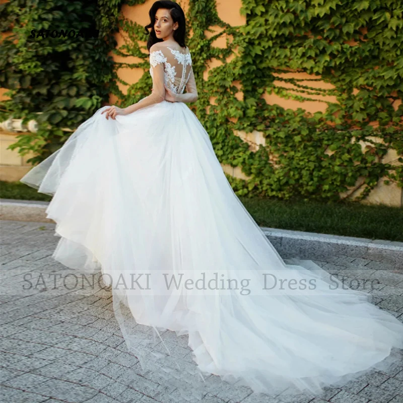 Elegant Sexy Boho Lace Wedding Dresses for Women O-Neck A-Line Sweep Train Backless Bride Gowns Vestidos De Novia Robe Mariée
Elegant Sexy Boho Lace Wedding Dresses for Women O-Neck A-Line Sweep Train Backless Bride Gowns Vestidos De Novia Robe Mariée