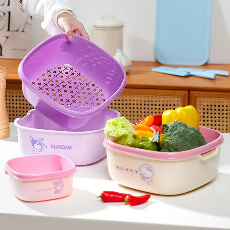 Hello Kitty Cinnamoroll Anime Kawaii Sanrio Ins Fashion Kitchen Draining Basket Cute Kuromi Washing Basin Fruit Plate Gifts
Hello Kitty Cinnamoroll Anime Kawaii Sanrio Ins Fashion Kitchen Draining Basket Cute Kuromi Washing Basin Fruit Plate Gifts