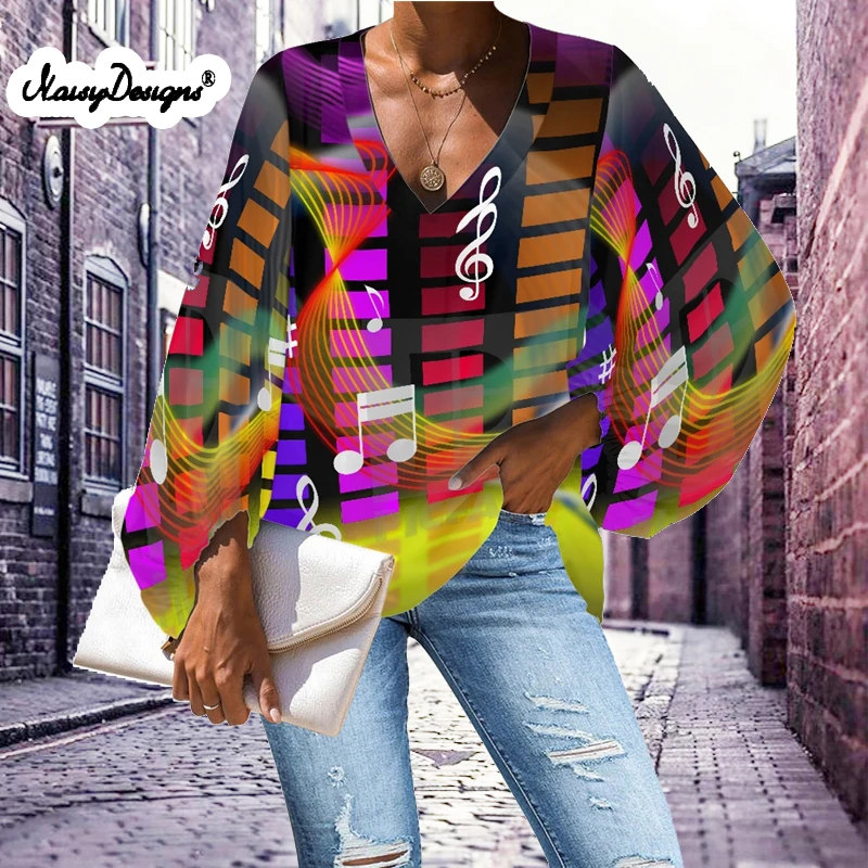 Noisydesigns Women's Blouses 2022 Autumn Top Long Sleeve Ladies Casual Color Vintage Fashion Music Note Print Loose Female Shir
Noisydesigns Women's Blouses 2022 Autumn Top Long Sleeve Ladies Casual Color Vintage Fashion Music Note Print Loose Female Shir