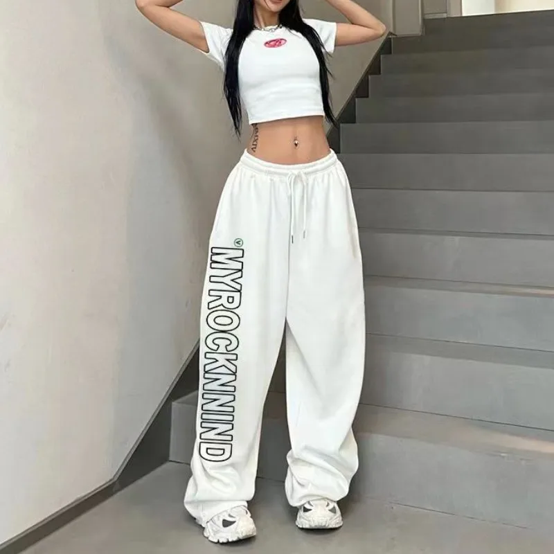 Korean Y2K Streetwear White Jogging Sweatpants Women Harajuku Sports Pants Oversized Hip Hop Letter Wide Leg Trousers
Korean Y2K Streetwear White Jogging Sweatpants Women Harajuku Sports Pants Oversized Hip Hop Letter Wide Leg Trousers