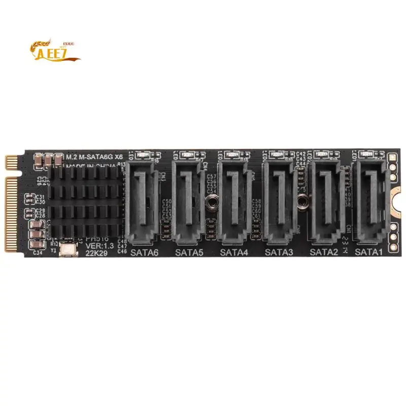 AEE7-M.2 MKEY PCI-E Riser Card M.2 NVME To SATA3.0 PCIE To SATA 6Gpbsx6-Port Expansion Card ASM1166
AEE7-M.2 MKEY PCI-E Riser Card M.2 NVME To SATA3.0 PCIE To SATA 6Gpbsx6-Port Expansion Card ASM1166