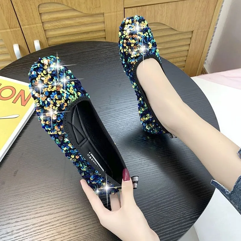 Women's Bean Slippers Low-Cut Flat Glitter Square Toe Soft Sole Fairy Core Korean Style 2026 Autumn Casual Comfortable Shoes
Women's Bean Slippers Low-Cut Flat Glitter Square Toe Soft Sole Fairy Core Korean Style 2026 Autumn Casual Comfortable Shoes
