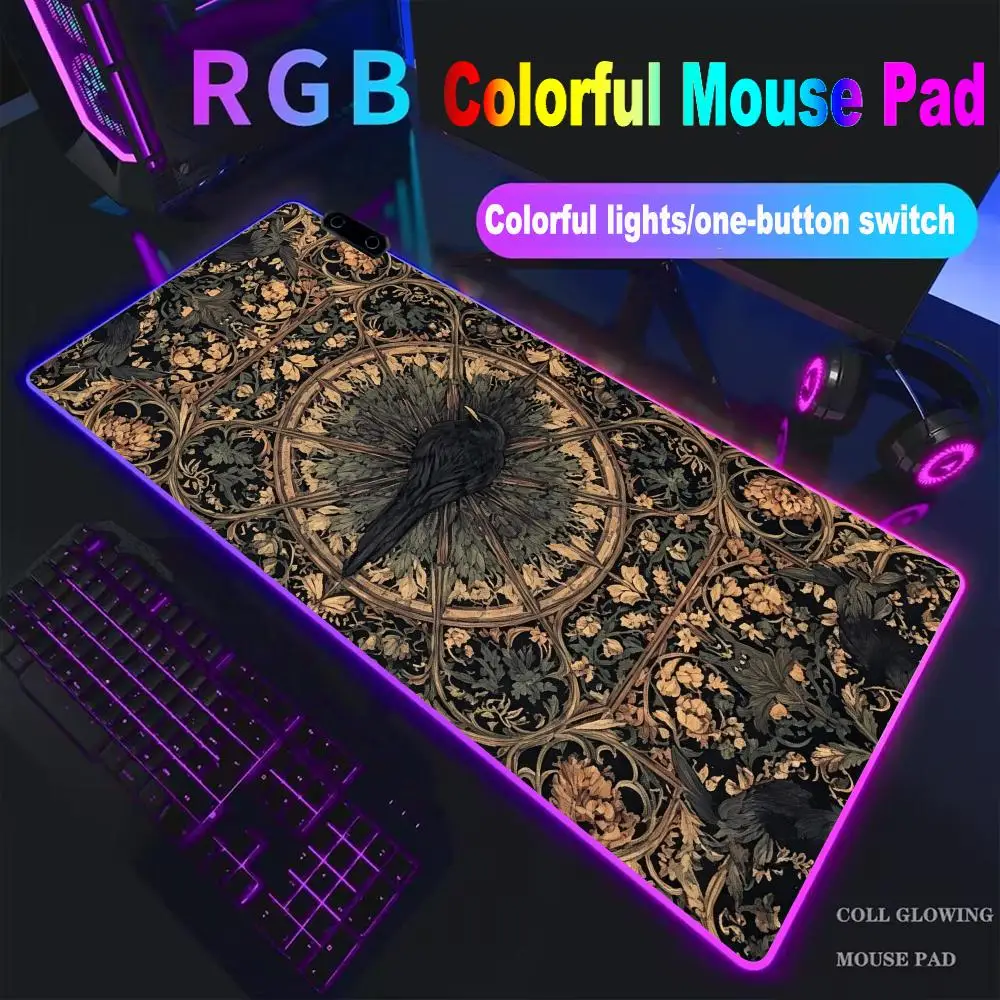 Gothic Raven Mouse Pad High-end E-sports Mouse Pad RGB LED Pc Large Student Writing Pad Gamer Luminous Desk Mat Carpet HYBXXC
Gothic Raven Mouse Pad High-end E-sports Mouse Pad RGB LED Pc Large Student Writing Pad Gamer Luminous Desk Mat Carpet HYBXXC