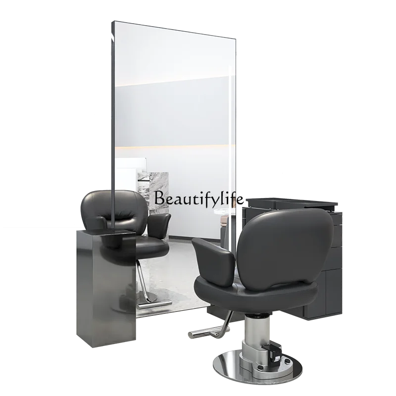 Simple hair cut floor mirror high-end hair salon special stainless steel barber shop mirror table
Simple hair cut floor mirror high-end hair salon special stainless steel barber shop mirror table