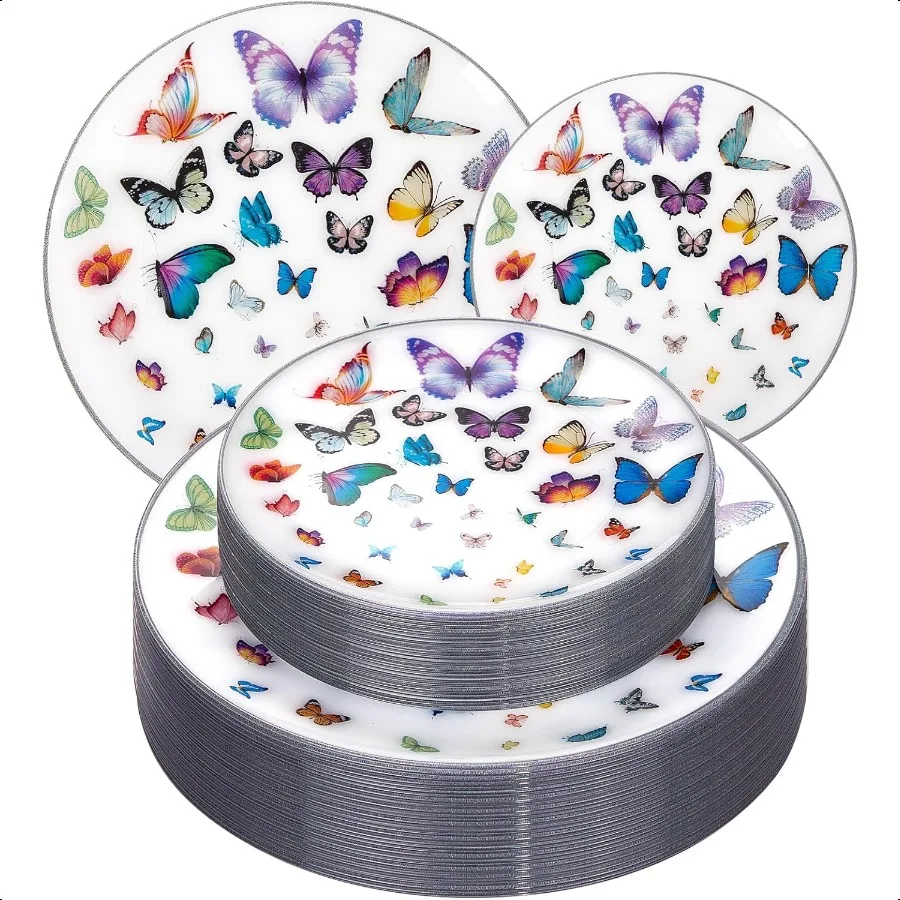 LIYH 60 Pcs Butterfly Plates Heavy Duty Fancy White Plastic Plates for Party Plate for Garden Party Birthday Wedding Butterfly
LIYH 60 Pcs Butterfly Plates Heavy Duty Fancy White Plastic Plates for Party Plate for Garden Party Birthday Wedding Butterfly