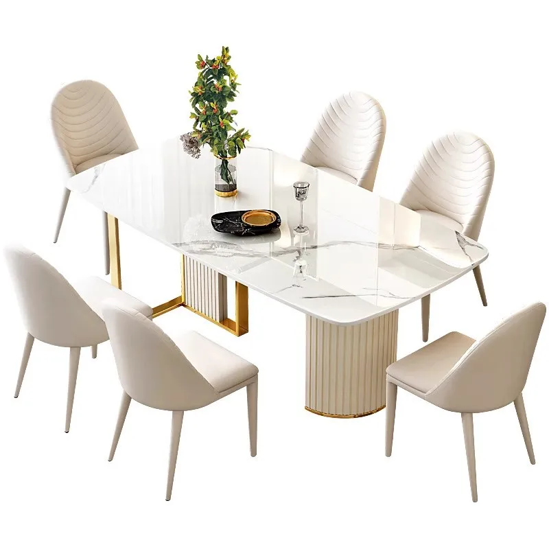 French slate dining household light luxury modern simple small apartment rice cream style rectangular Internet celebrity
French slate dining household light luxury modern simple small apartment rice cream style rectangular Internet celebrity