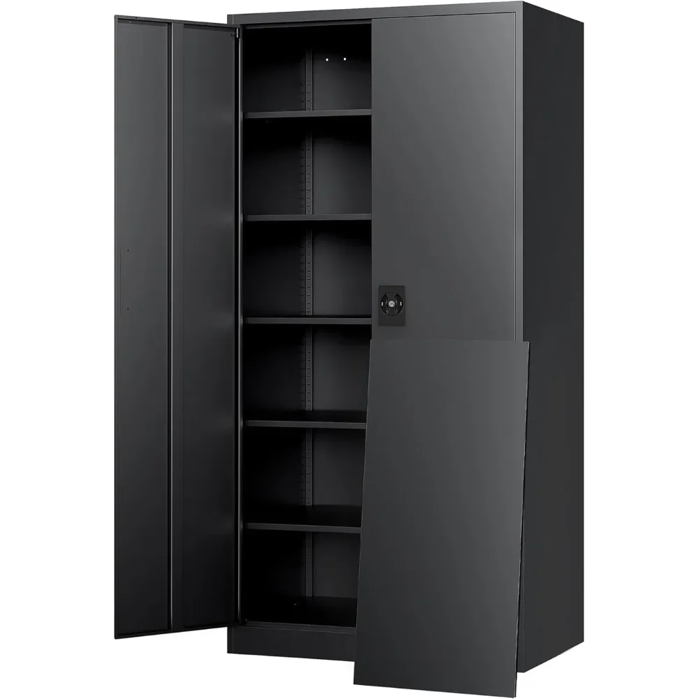 Metal Garage Storage Cabinet with Lock, Locking Tool Cabinet with 2 Doors and 5 Shelves, Tall Steel Cabinet
Metal Garage Storage Cabinet with Lock, Locking Tool Cabinet with 2 Doors and 5 Shelves, Tall Steel Cabinet