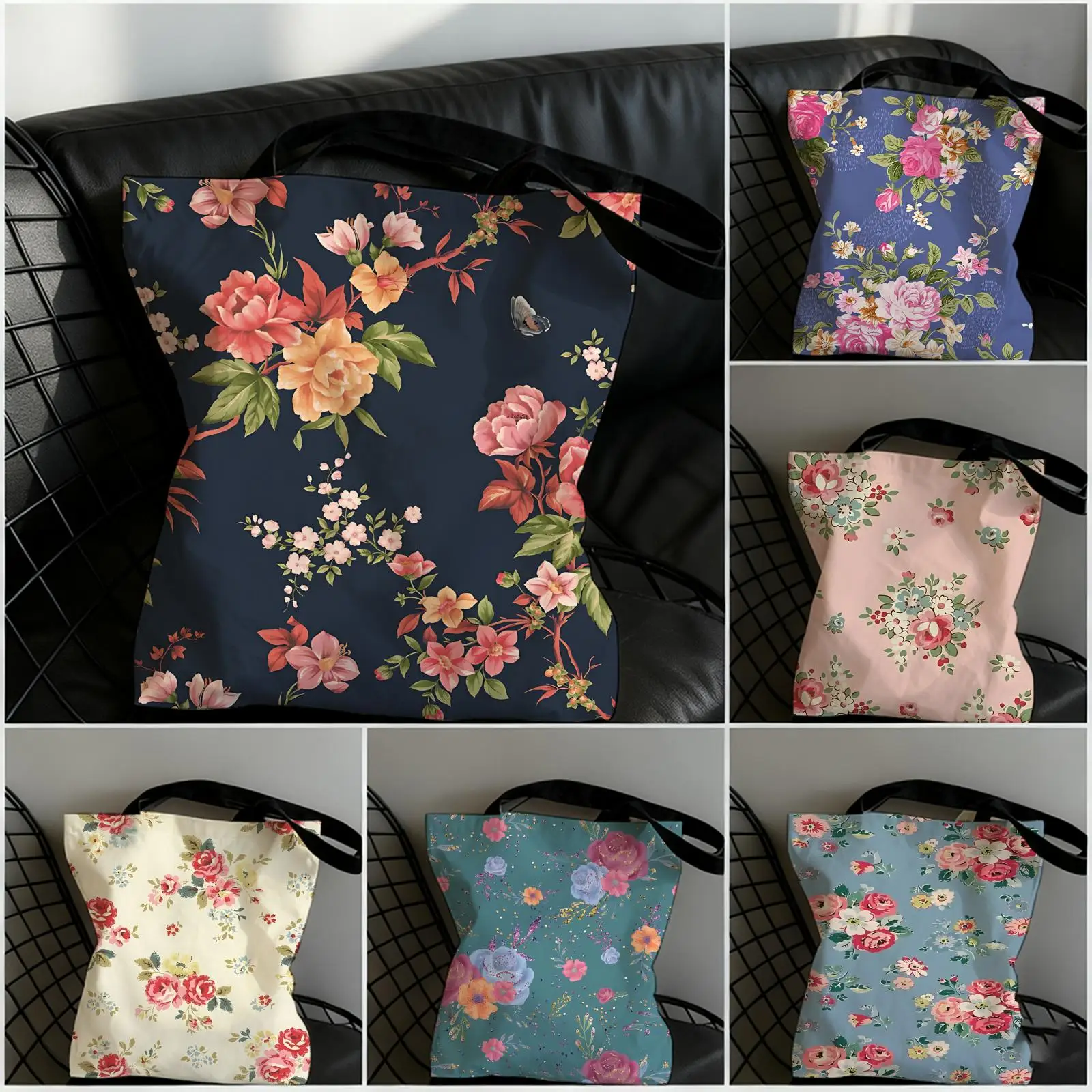 Floral print Storage Bags Double-Sided Printed Canvas Tote Bag Large Capacity Women Shoulder Handbag
Floral print Storage Bags Double-Sided Printed Canvas Tote Bag Large Capacity Women Shoulder Handbag
