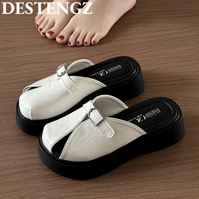 Flats Mules Platform Slippers Women Sandals Summer Shoes Casual Flip Flops 2025 Fashion Slides Leather Beach Sandalias De Mujer
Flats Mules Platform Slippers Women Sandals Summer Shoes Casual Flip Flops 2025 Fashion Slides Leather Beach Sandalias De Mujer