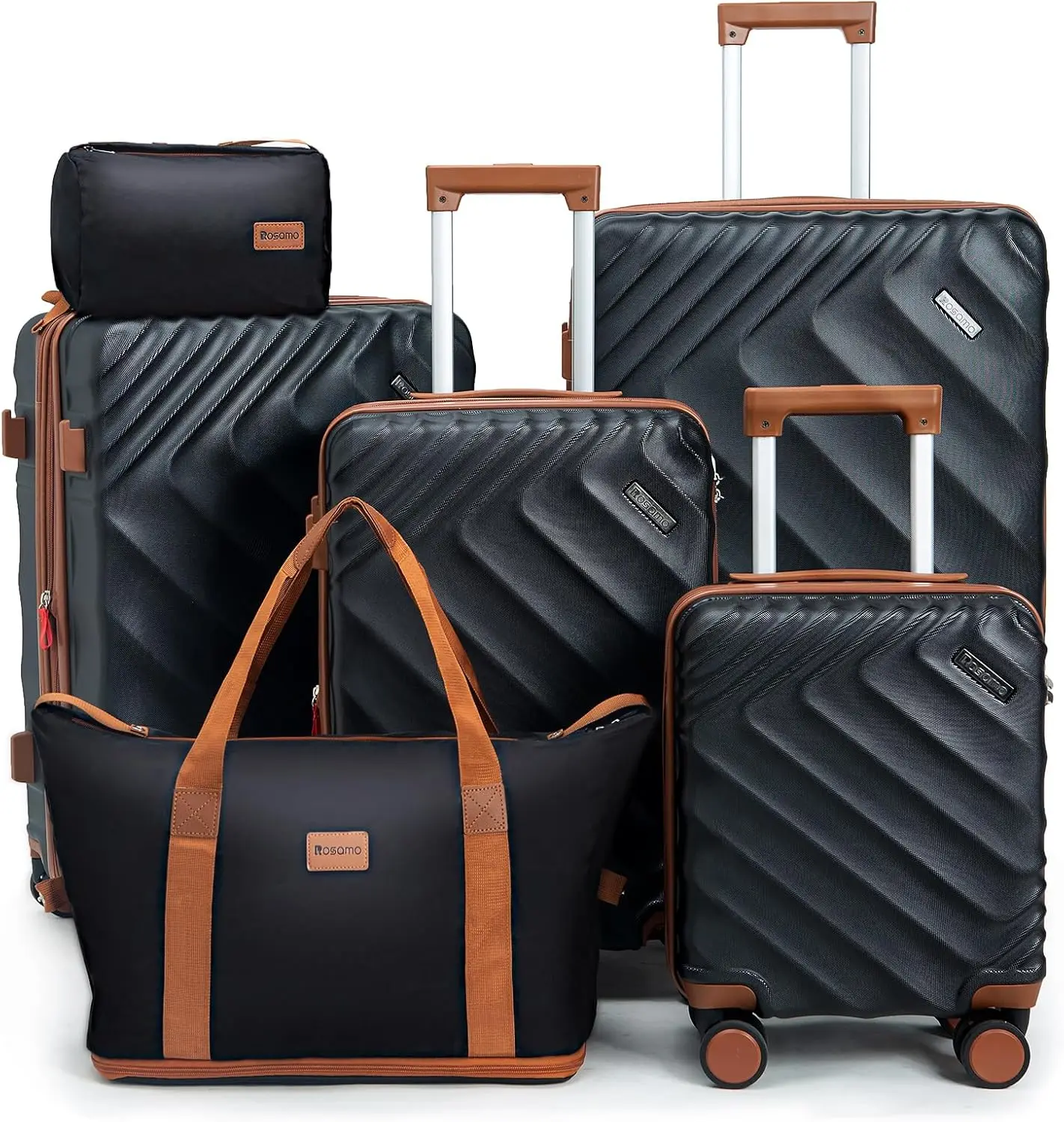 Расширяемый набор чемоданов из 6 предметов, черный жесткий чемодан из АБС-пластика с вращающимися колесами и замком TSA, ручная кладь, одобренная авиакомпанией
Расширяемый набор чемоданов из 6 предметов, черный жесткий чемодан из АБС-пластика с вращающимися колесами и замком TSA, ручная кладь, одобренная авиакомпанией