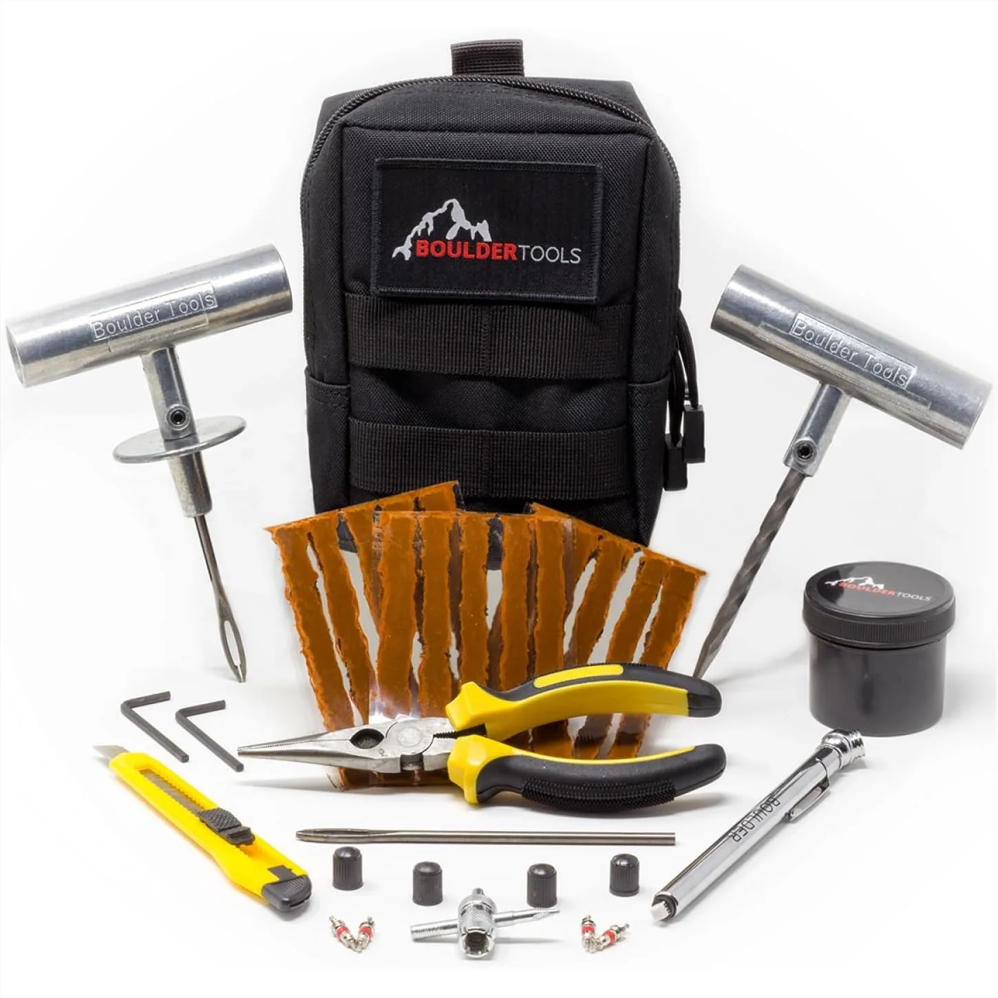 Tire Repair Kit with Molle Pouch - Heavy Duty Universal Plug Set for UTV, ATV, Truck, Motorcycle, RV
Tire Repair Kit with Molle Pouch - Heavy Duty Universal Plug Set for UTV, ATV, Truck, Motorcycle, RV