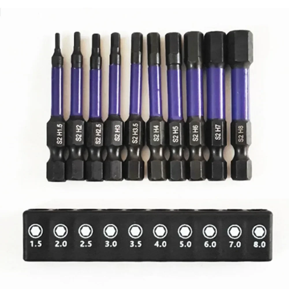 11Pcs Set 50mm Magnetic Hex Head Screwdriver Bits H1.5 H2 H2.5 H3 H3.5 H4 H5 H6 H7 H8 1/4" Shank Screwdriver Bit Head
11Pcs Set 50mm Magnetic Hex Head Screwdriver Bits H1.5 H2 H2.5 H3 H3.5 H4 H5 H6 H7 H8 1/4" Shank Screwdriver Bit Head