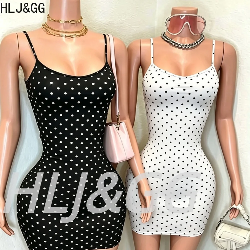 HLJ&GG Summer New Polka Dot Print Bodycon Mini Dresses Women Spaghetti Strap Backless Slim Vestidos Fashion Hot Girl Dress 2026
HLJ&GG Summer New Polka Dot Print Bodycon Mini Dresses Women Spaghetti Strap Backless Slim Vestidos Fashion Hot Girl Dress 2026