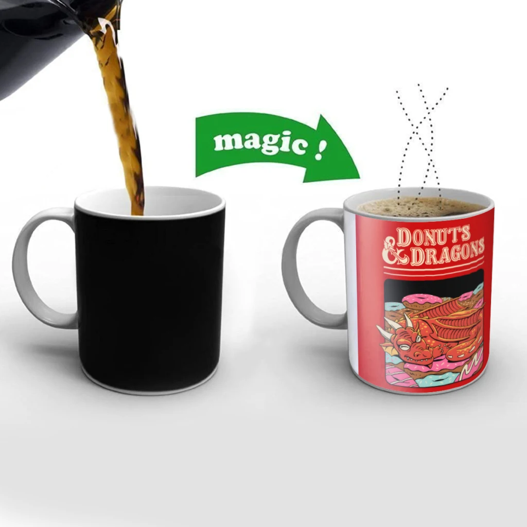 Donuts and Dragons Creativity Change Color Chang mug Ceramic mug Hot Coffee Cup Breakfast Cup Mug Friend Gift
Donuts and Dragons Creativity Change Color Chang mug Ceramic mug Hot Coffee Cup Breakfast Cup Mug Friend Gift