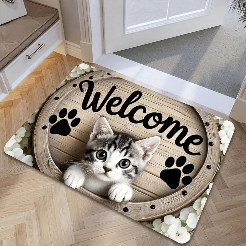 Cute Cat Design Door Mat Non Slip Machine Washable Entrance Welcome Paw Prints for Indoor Outdoor Home Decor
Cute Cat Design Door Mat Non Slip Machine Washable Entrance Welcome Paw Prints for Indoor Outdoor Home Decor