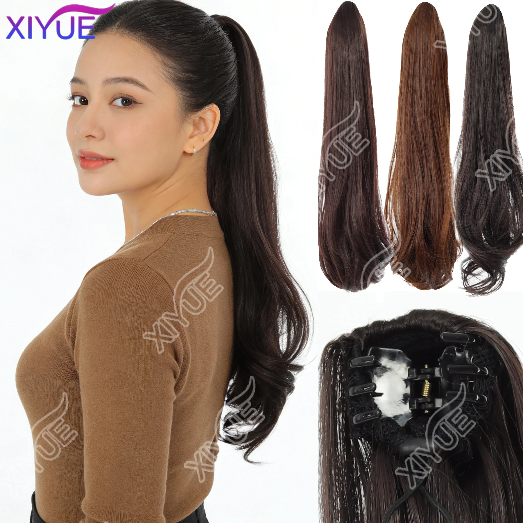 XY Synthetic Long Straight Claw Clip On Ponytail Hair Extensions 50cm Heat Resistant Pony Tail Hair piece For Women Daily Party
XY Synthetic Long Straight Claw Clip On Ponytail Hair Extensions 50cm Heat Resistant Pony Tail Hair piece For Women Daily Party