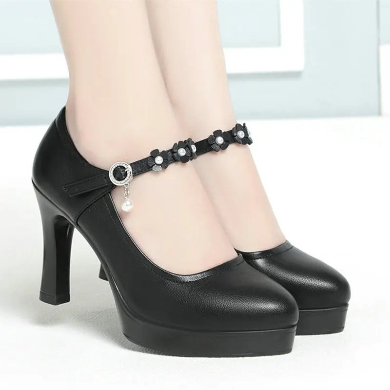 Spring Autumn High Heels Platform Pumps Woman Genuine Leather Women Comfort Shoes Lady New Fashion Buckle Solid Black Shoes
Spring Autumn High Heels Platform Pumps Woman Genuine Leather Women Comfort Shoes Lady New Fashion Buckle Solid Black Shoes