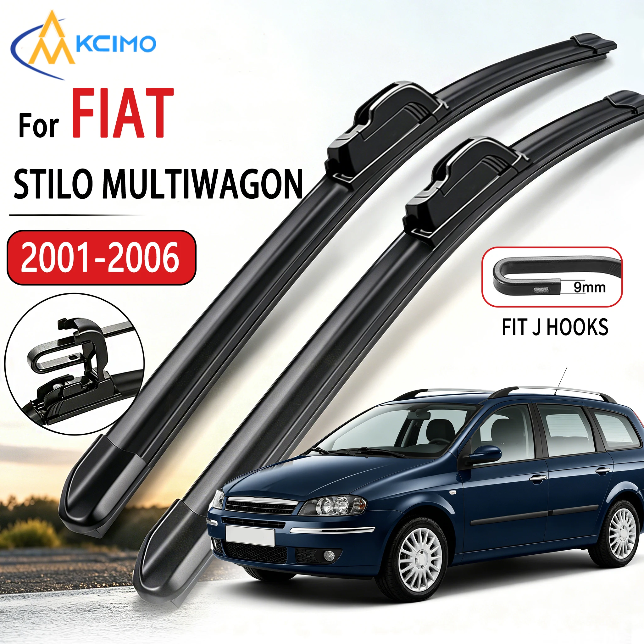 For FIAT Stilo MultiWagon 2001-2006 2pcs U Type Soft Rubber Boneless Wiper Blades 21"+19" HD Quiet Durable Windshield Wipers
For FIAT Stilo MultiWagon 2001-2006 2pcs U Type Soft Rubber Boneless Wiper Blades 21"+19" HD Quiet Durable Windshield Wipers