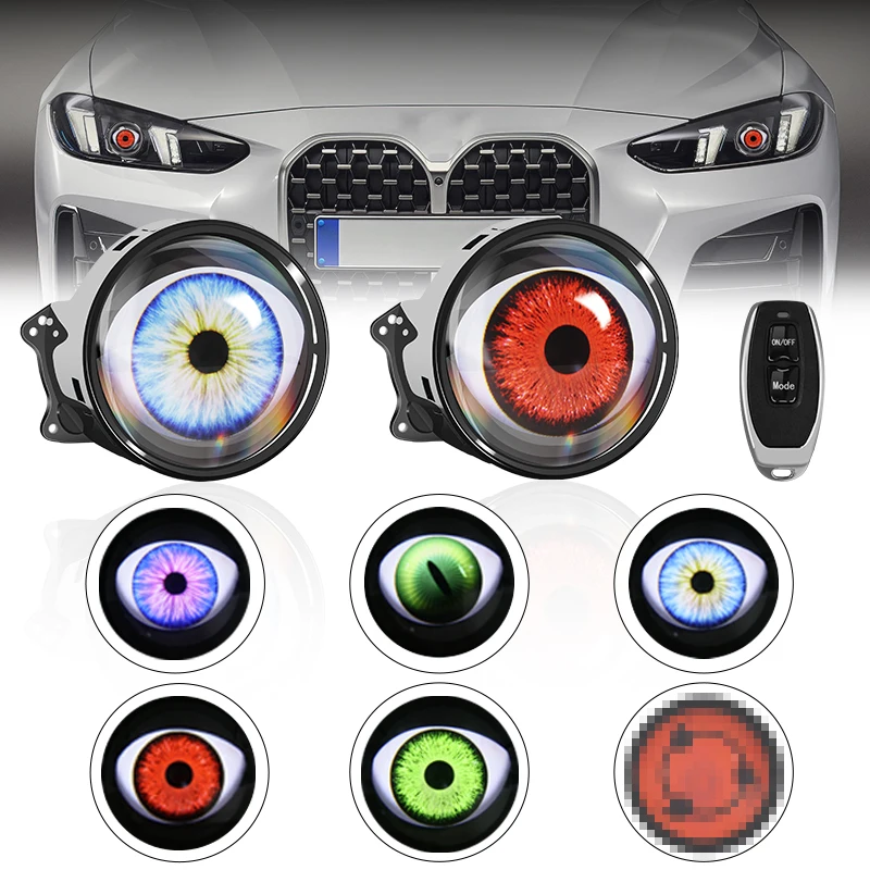 1/2PCS Devil Eyes Car LED Headlights 12V With Remote Control Cool Dynamic Eagle Eye Light Bulb Motorcycle Decoration Accessories
1/2PCS Devil Eyes Car LED Headlights 12V With Remote Control Cool Dynamic Eagle Eye Light Bulb Motorcycle Decoration Accessories