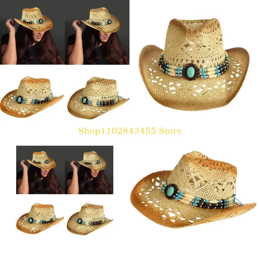 49MC Vacation Straw Hat Western Handwoven Sun Hat Elegant Panama Hat for Women
49MC Vacation Straw Hat Western Handwoven Sun Hat Elegant Panama Hat for Women