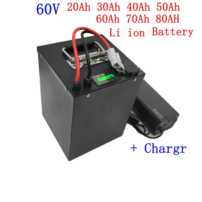 62.9V 60V 60 80Ah lithium ion battery BMS 17S 62.9V 63V li ion battery for 3000w scooter bike Tricycle Motorcycle +10A charger
62.9V 60V 60 80Ah lithium ion battery BMS 17S 62.9V 63V li ion battery for 3000w scooter bike Tricycle Motorcycle +10A charger