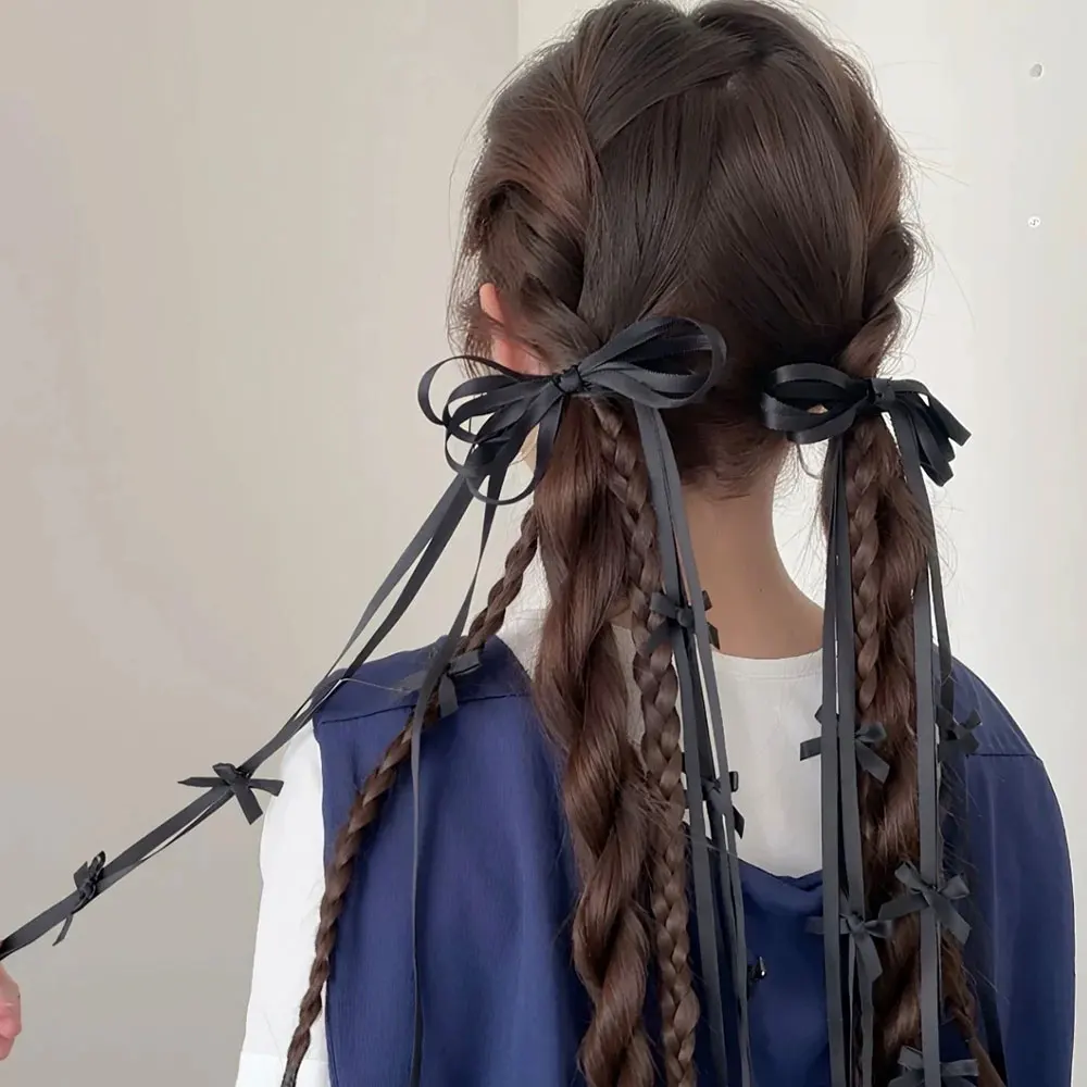 Корейский стиль: длинный шелковый бантик-заколка для волос, ретро-аксессуар для прически, черный, нишевый дизайн
Корейский стиль: длинный шелковый бантик-заколка для волос, ретро-аксессуар для прически, черный, нишевый дизайн