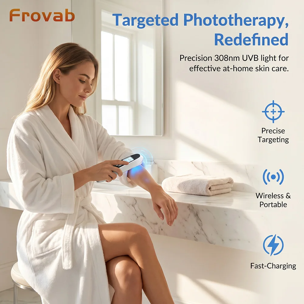 Frovab Portable 308nm Narrowband UVB Phototherapy Lamp with LCD Display Effective for Vitiligo Psoriasis Eczema and Atopic Dermatitis Home Use
Frovab Portable 308nm Narrowband UVB Phototherapy Lamp with LCD Display Effective for Vitiligo Psoriasis Eczema and Atopic Dermatitis Home Use