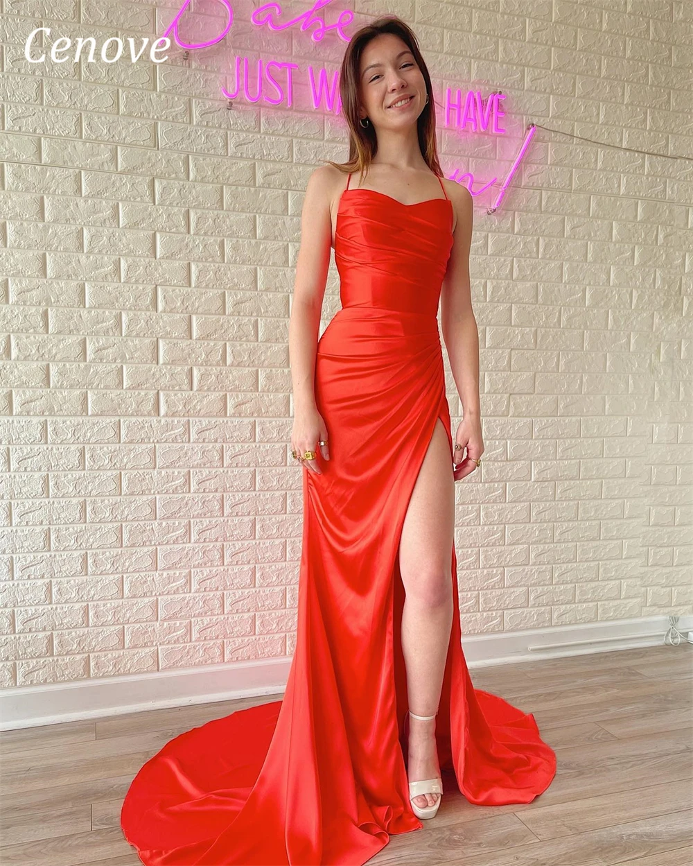 Cenove A-Line Sling Slit Evening Gown Formal Elegant Sheath Prom Orange Lace up Backless New Party Dresses for Women 2023
Cenove A-Line Sling Slit Evening Gown Formal Elegant Sheath Prom Orange Lace up Backless New Party Dresses for Women 2023