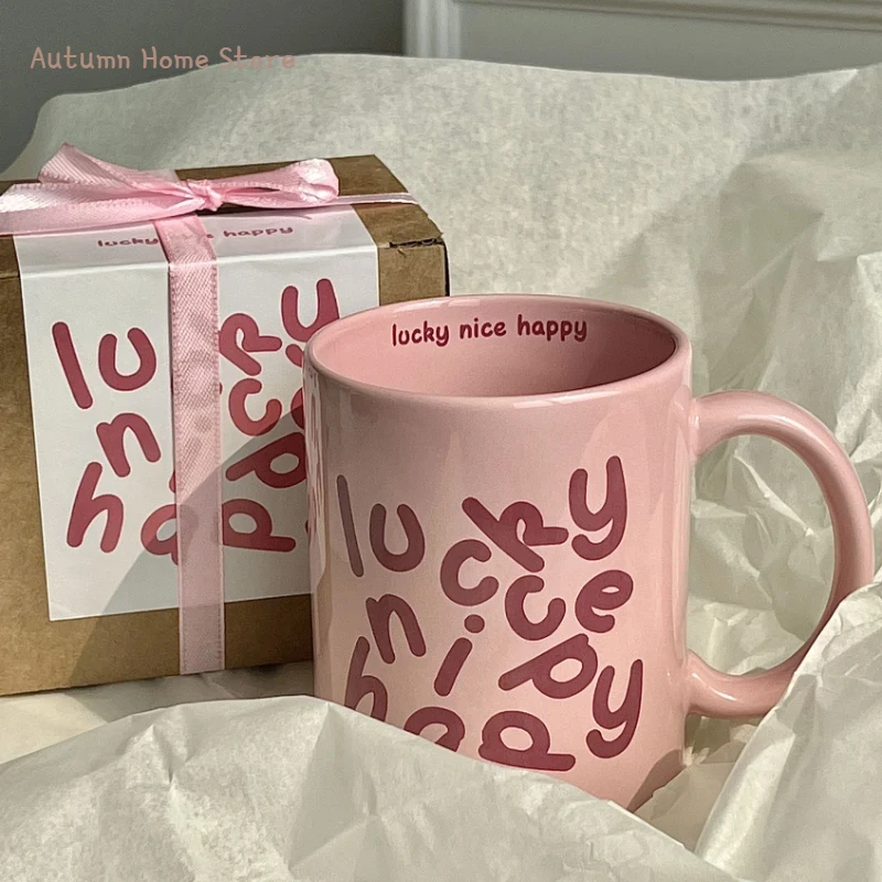 Korean Creative Romantic English Pink Cream Ceramic Cup Couple Gift Breakfast Mug Coffee Cups
Korean Creative Romantic English Pink Cream Ceramic Cup Couple Gift Breakfast Mug Coffee Cups