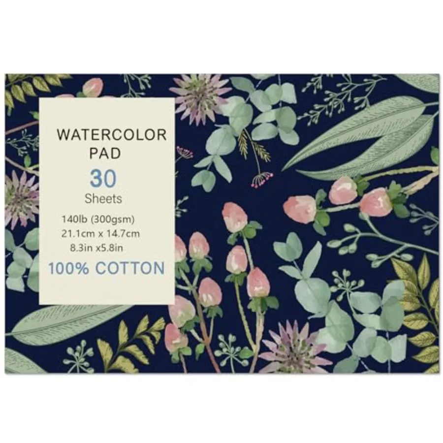 30 Sheets Watercolor Paper Pad, A5 8.3 x 5.8 Hot Press Watercolor Paper, 140 lb/300 GSM Tearable Water Color Pad Watercolor Ske
30 Sheets Watercolor Paper Pad, A5 8.3 x 5.8 Hot Press Watercolor Paper, 140 lb/300 GSM Tearable Water Color Pad Watercolor Ske
