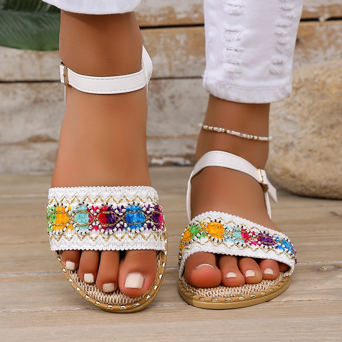 Women Sandals 2026 New Outdoor Shoes Women Designer Fashionable Versatile Slip-On Shoes Bohemian Style Thick Heel Sandals Women
Women Sandals 2026 New Outdoor Shoes Women Designer Fashionable Versatile Slip-On Shoes Bohemian Style Thick Heel Sandals Women