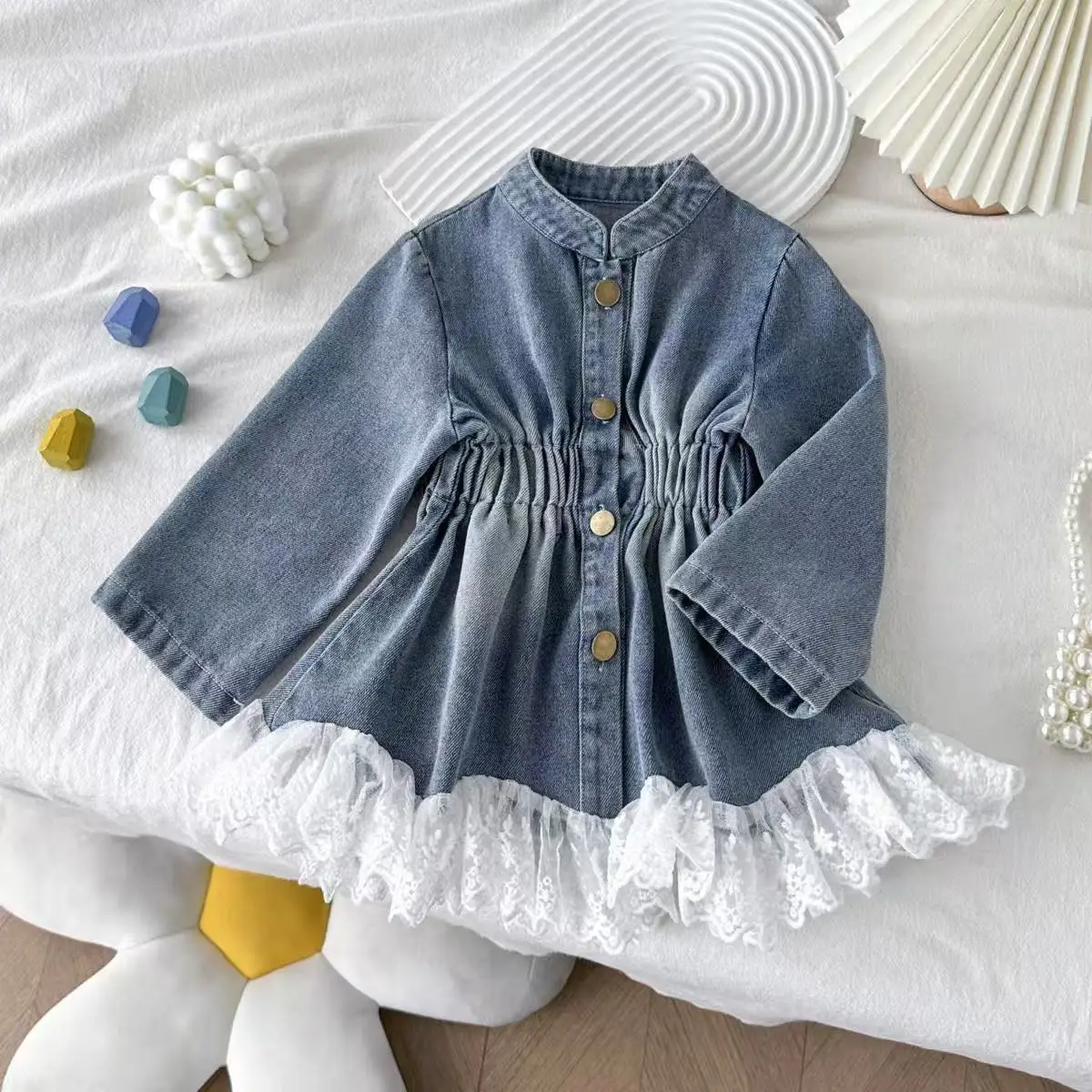 Spring And Autumn Girls' Denim Jacket 2026 New Style Lace Trim Denim Skirt Stylish Little Girls' Jacket 90-150cm
Spring And Autumn Girls' Denim Jacket 2026 New Style Lace Trim Denim Skirt Stylish Little Girls' Jacket 90-150cm