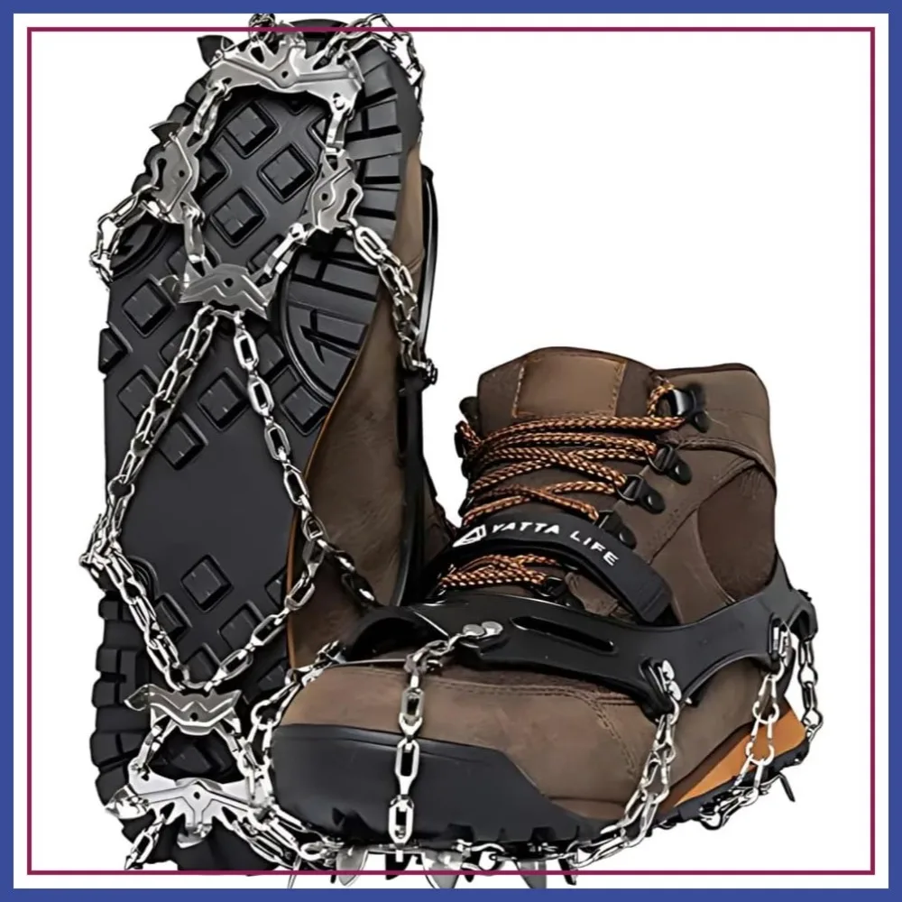 Winter Crampons Ice Grips for Hiking Boots - 14 Stainless Steel Spikes, Anti-Slip Traction Cleats for Snow Walking
Winter Crampons Ice Grips for Hiking Boots - 14 Stainless Steel Spikes, Anti-Slip Traction Cleats for Snow Walking