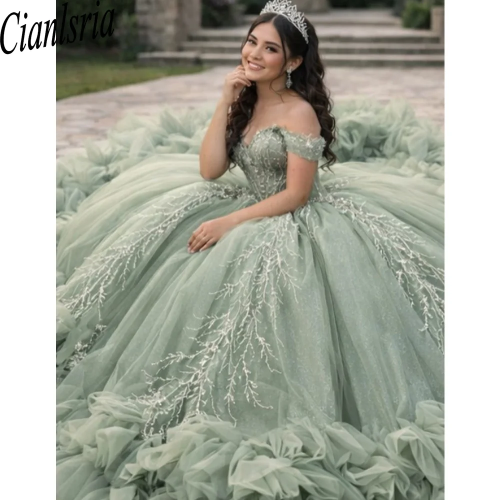 Мятно-зеленые платья для 15-летия (Quinceañera) с кружевными аппликациями, платья принцессы для Quinceañera, женские платья на день рождения, платья для Sweet 16
Мятно-зеленые платья для 15-летия (Quinceañera) с кружевными аппликациями, платья принцессы для Quinceañera, женские платья на день рождения, платья для Sweet 16